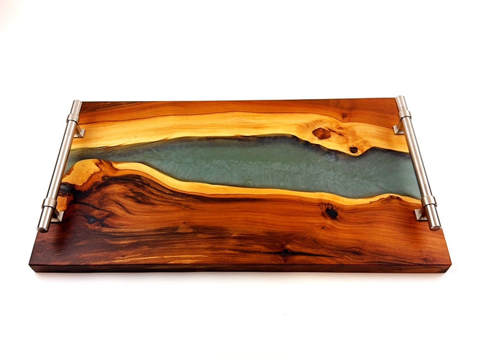 Applewood Epoxy Resin River Serving Tray