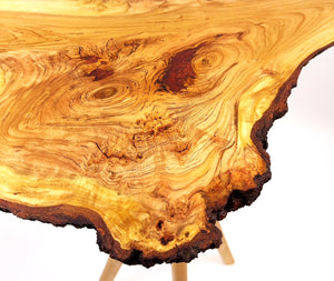 Cherry Burl End Table with Epoxy Resin Accents