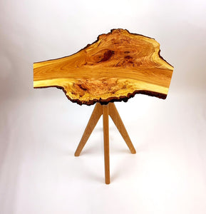 Cherry Burl End Table with Epoxy Resin Accents