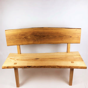 Live Edge Ash And Locust Bench With Backrest