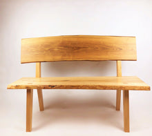 Live Edge Ash And Locust Bench With Backrest