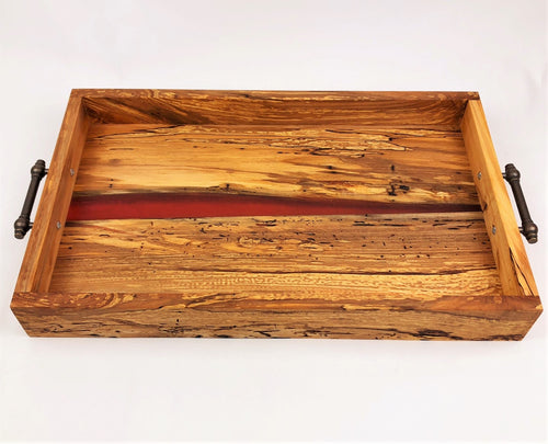 Spalted Maple Epoxy Resin River Serving Tray