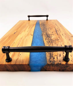 Spalted Maple Epoxy Resin River Serving Tray