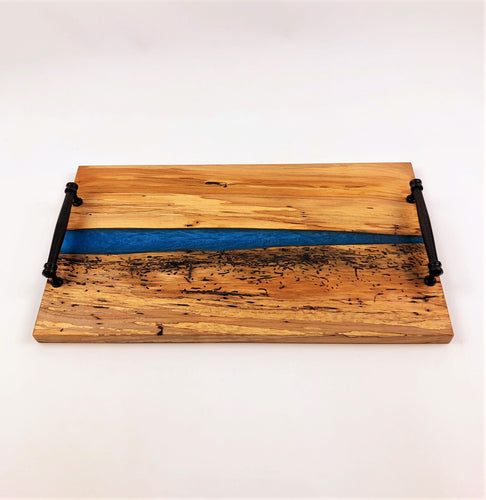 Spalted Maple Epoxy Resin River Serving Tray