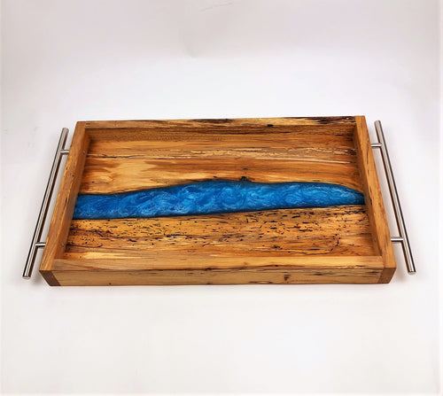 Spalted Maple Epoxy Resin River Serving Tray