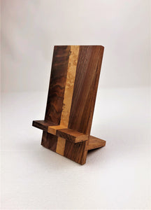 Walnut Bird's Eye Maple Phone Stand