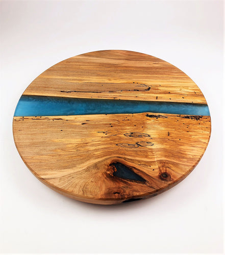 Spalted Ash Epoxy Resin River Lazy Susan