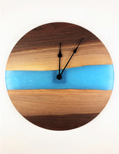 Large Walnut Epoxy Resin River Clock