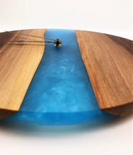 Large Walnut Epoxy Resin River Clock