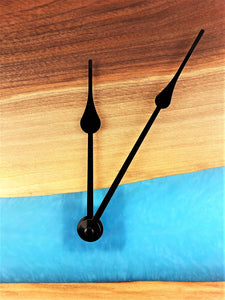 Large Walnut Epoxy Resin River Clock