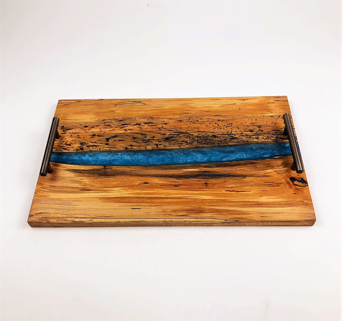 Spalted Maple Epoxy Resin River Serving Tray