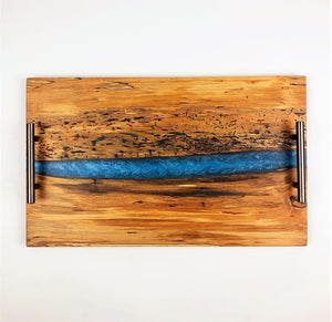 Spalted Maple Epoxy Resin River Serving Tray