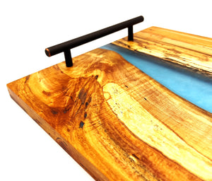 XL Spalted Maple Epoxy Resin River Serving Tray