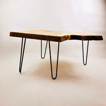 Ash Coffee Table with Black Metal Hairpin Legs