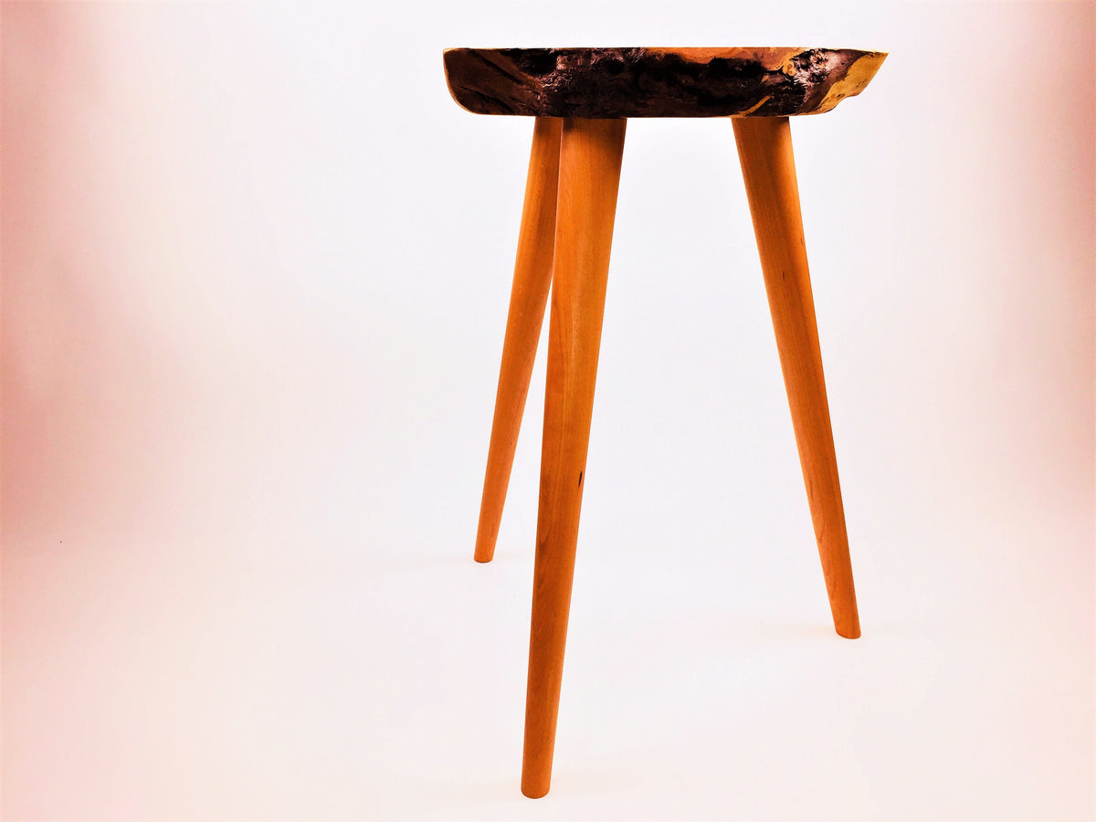 Live Edge Cherry Burl Stool With Cherry Legs – The WoodenStone
