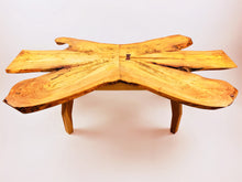 Live Edge Maple Coffee Table With Beech Legs and Walnut Butterfly Key