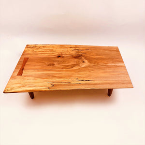 Live Edge Maple Display Table With Cherry Legs and Butterfly Key