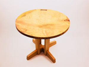 Red Oak Burl Circular Coffee or End Table