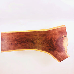 Live Edge Walnut Coffee Table with Ash Legs and Cherry Butterfly Key