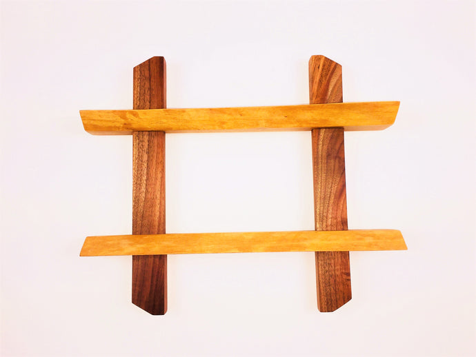 Walnut and Cherry Picture Frame With Shelf